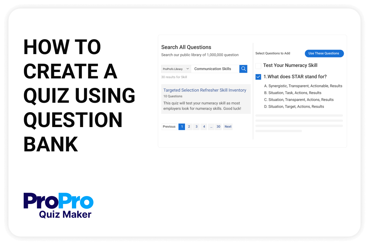 How to Create a Quiz Using Question Bank & Templates